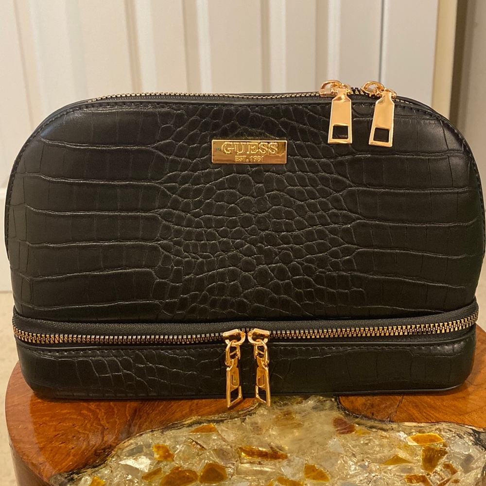 GUESS - Black Crocodile Pouch with Dust Bag - Brand New in packaging!